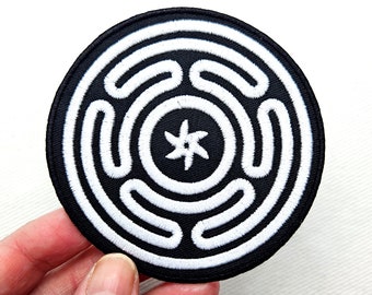Hecate&#39;s Wheel Moon Goddess Iron on Patch