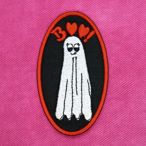 Boo Cute Ghost Valentine Iron On Patch
