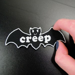 Cute Creep Bat Embroidered Small Iron on Patch