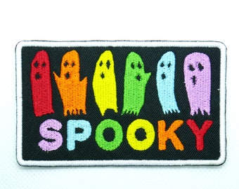 Spooky Rainbow LGBTQ Ghost Party Patch Iron on