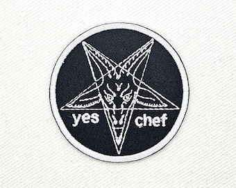 Op Ja Chef Baphomet Sigil geïnspireerde opstrijkpatch