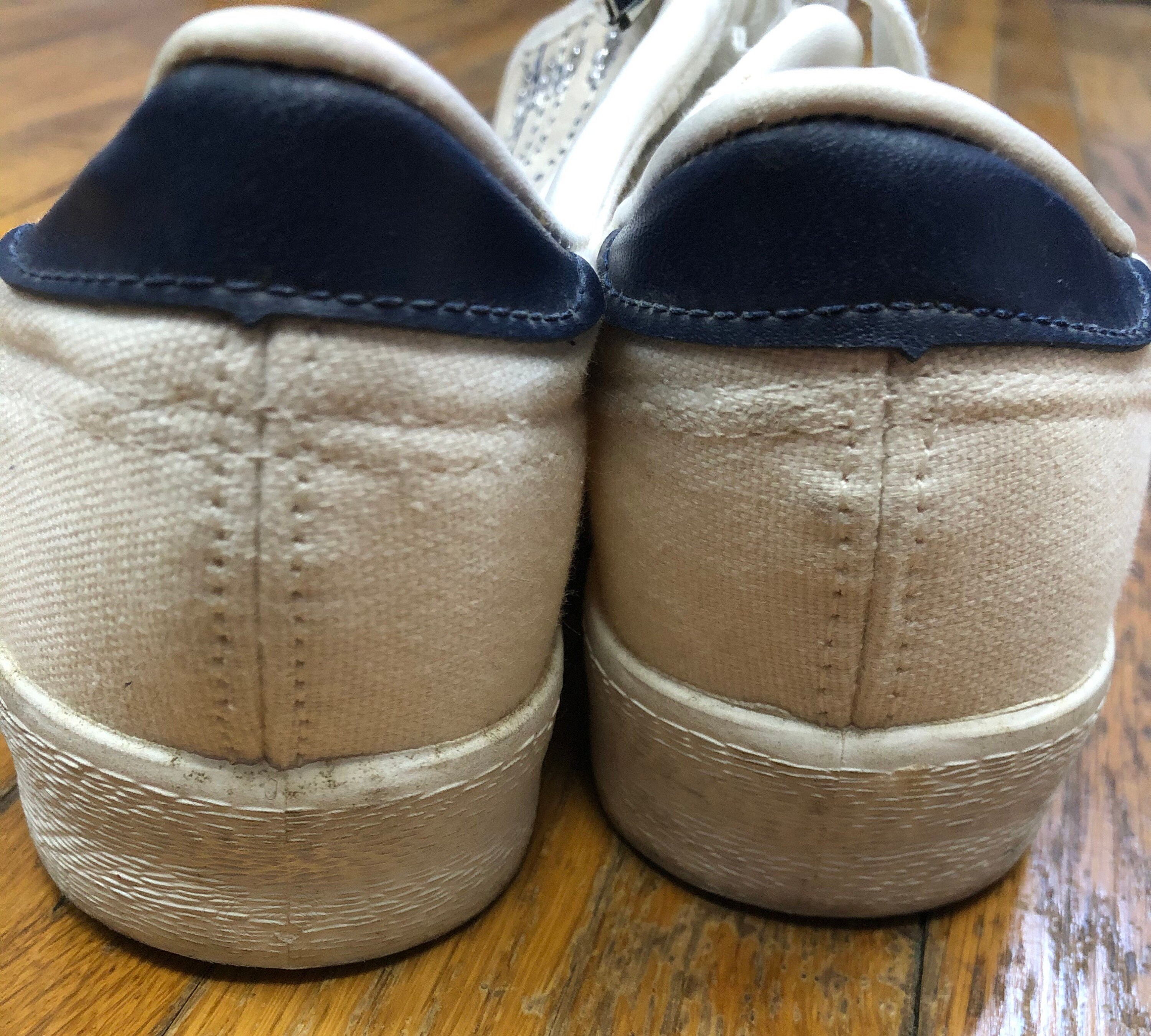 Vintage 1970s Trax Tennis Shoe Sneakers White Navy Stripes | Etsy