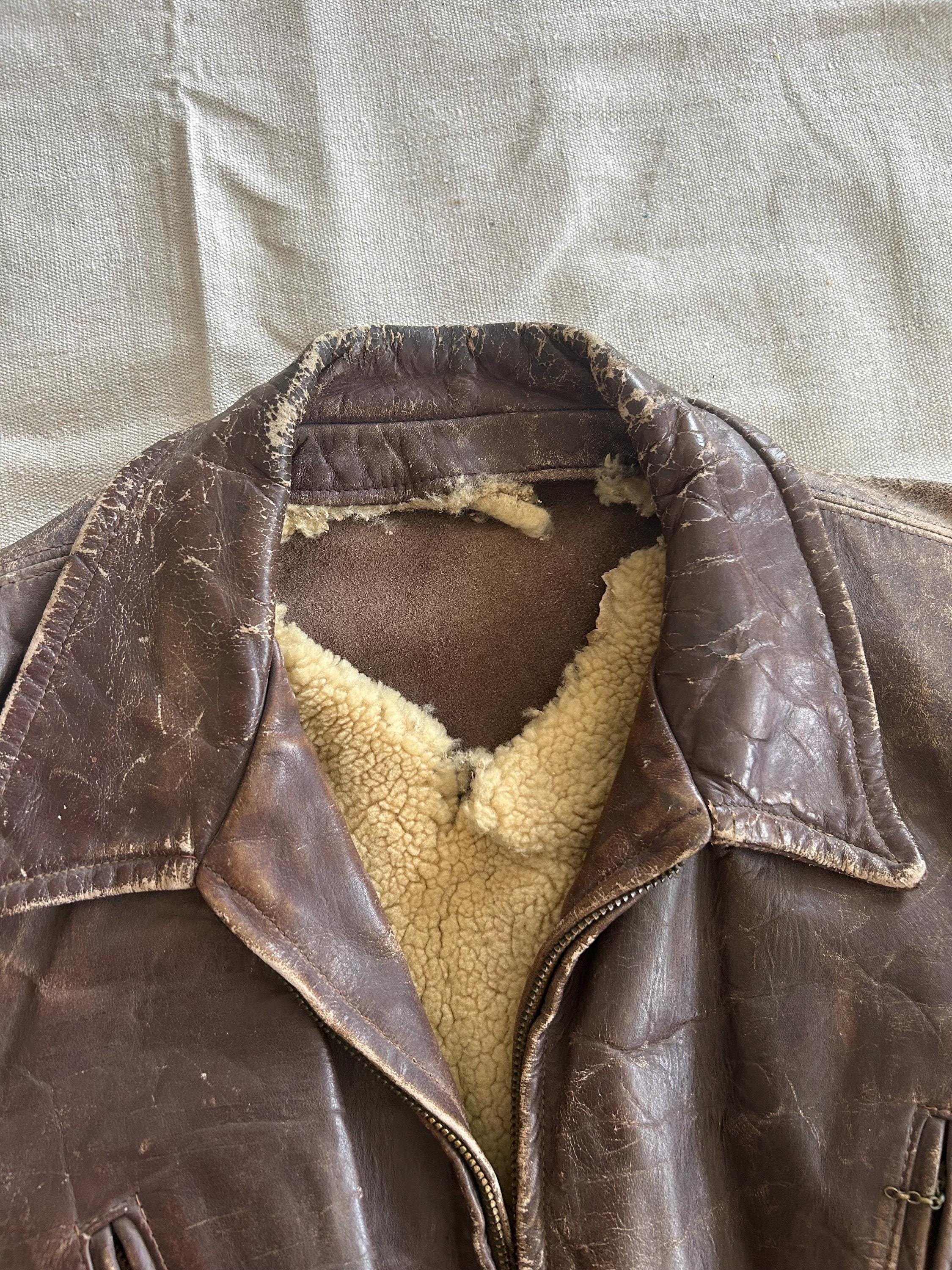 Vintage 1940s Nelco Gold Medal Leather Jacket Size 46 Genuine Vintage 1940s Nelco Gold Medal Leather Jacket Size 46 Genuine