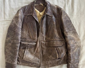 ジャケット・アウター Nalm. vintage leather jacket dark brown Vintage 1940s Nelco Gold Medal Leather Jacket Size 46 Genuine