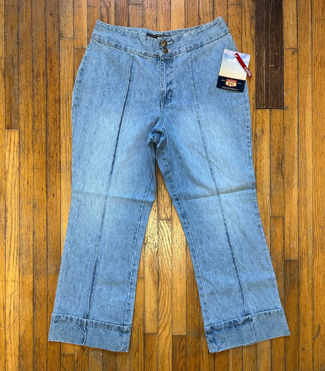 Vintage 2000s Deadstock Route 66 Capri Denim Pants Size 8 Low Rise ...