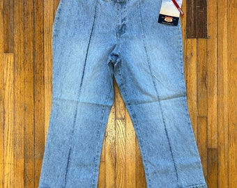 Vintage 2000s Deadstock Route 66 Capri Denim Pants Size 8 Low Rise Jeans Y2K Rave