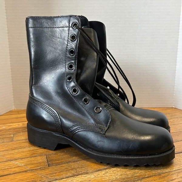 Vintage 1970s NOS Combat Boots Ro Search Size 6 1/2 N Black Military Army Punk USA