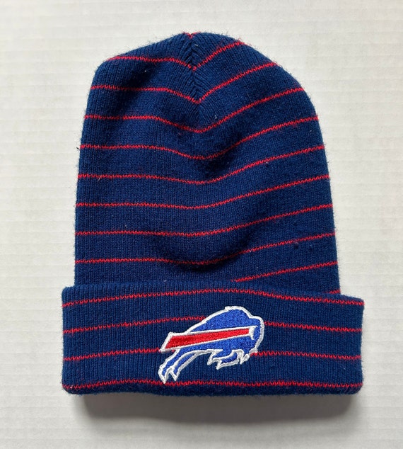 Vintage 1990s Buffalo Bills Beanie Snow Hat Strip… - image 1