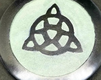 Triquetra Carved Soapstone Tile