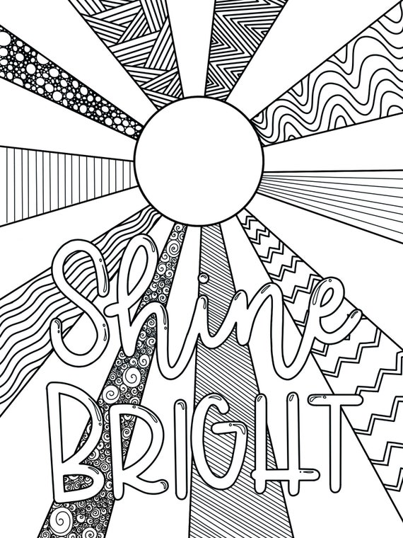 Shine Bright Coloring Page Instant Download - Etsy