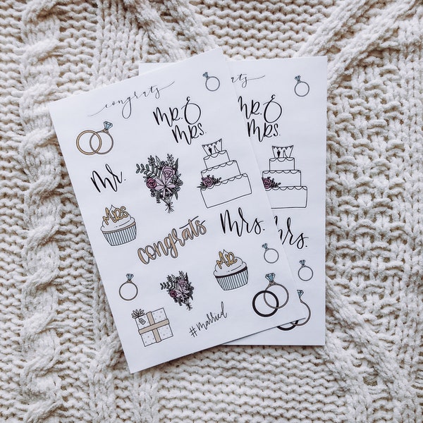 Wedding Scrapbook Stickers Etsy
