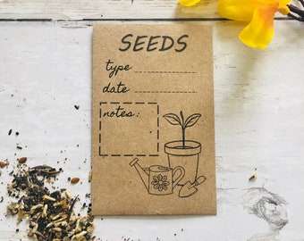 Seed Envelopes Seed Packet Gardening Seed Saving Envelopes Pack of Ten (10)