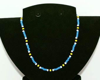 Lucian Peak Necklace | St. Lucia Necklace | Blue, Black White & Yellow Necklace | Caribbean Necklace