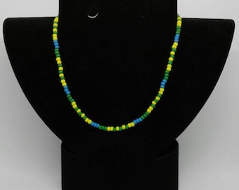 Vincy Gem Necklace | St. Vincent & The Grenadines Necklace | Vincy Necklace | Blue, Yellow and Green Necklace | Caribbean Necklace