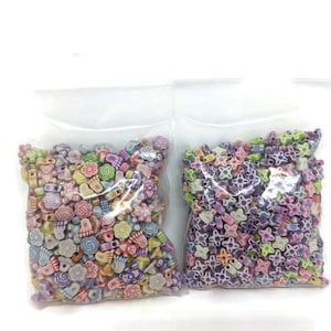 Pastel Acrylic Beads Mix | Pastel Flowers, Teddy Bears, Baby Feet Beads & Stars