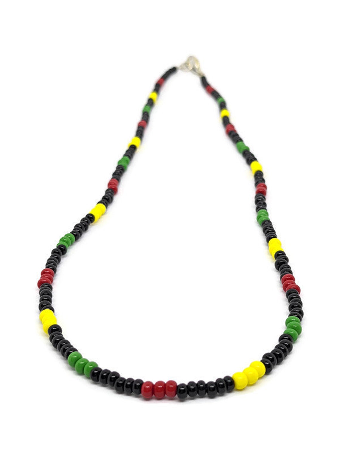 Rasta Beads style 1 Rastafarian Necklace Black, Green, Red & Yellow