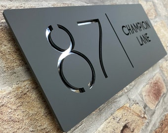 Contemporary House Sign, House Number, Modern Door Sign, Custom Designs.