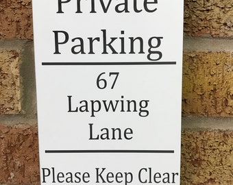 size below ANY COLOUR AND TEXT PERSONALISED PRIVATE NO PARKING METAL SIGN
