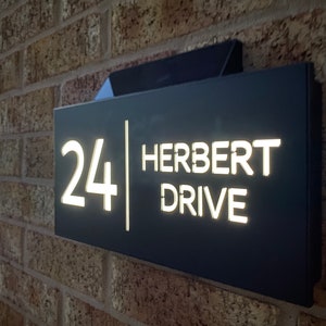 Contemporary House Sign, Solar House Sign