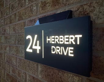 Contemporary House Sign, Solar House Sign
