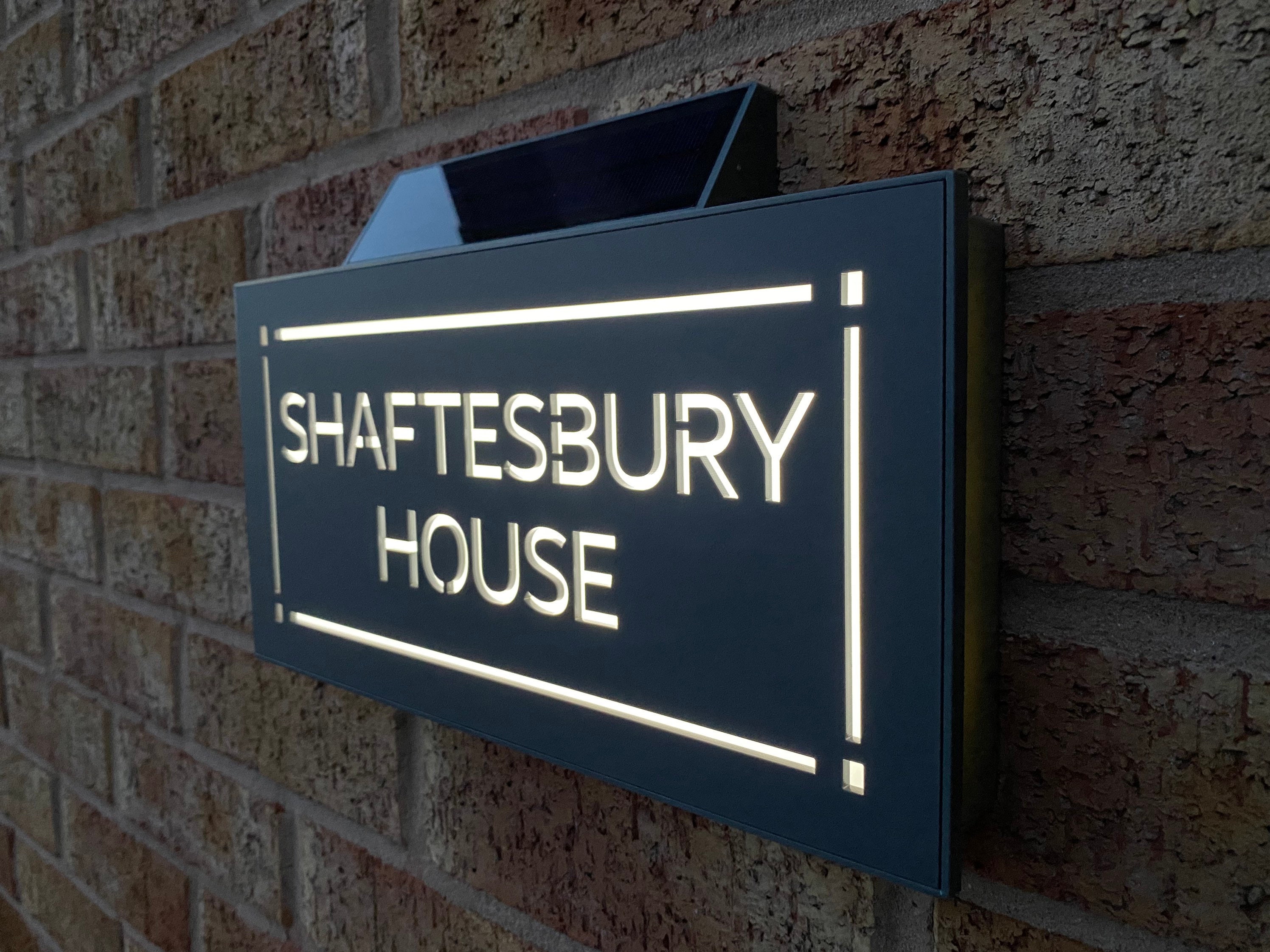 Contemporary House Sign Solar House Sign Etsy UK