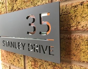 Stylist Contemporary House Sign, Door Numbers, Bespoke Design