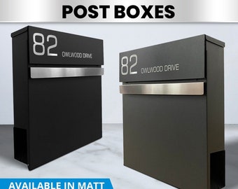 Modern Postbox, Grey & Black Wall Mounted Postboxes