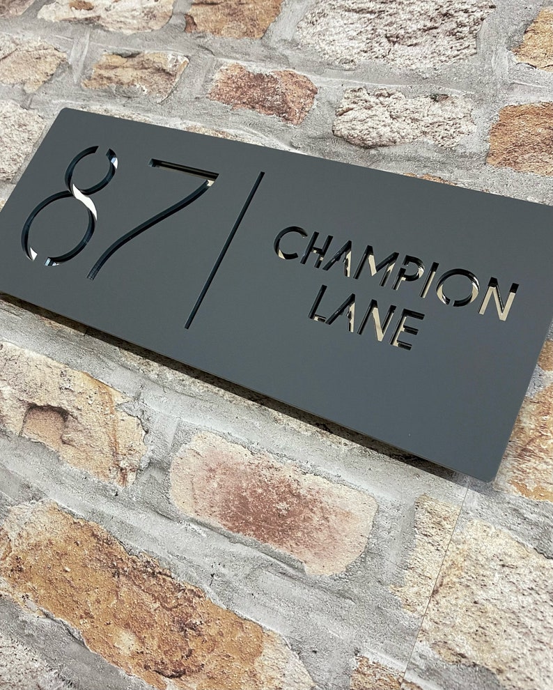 Contemporary House Sign House Number. Etsy UK