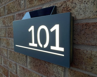 Contemporary House Sign, Solar House Number