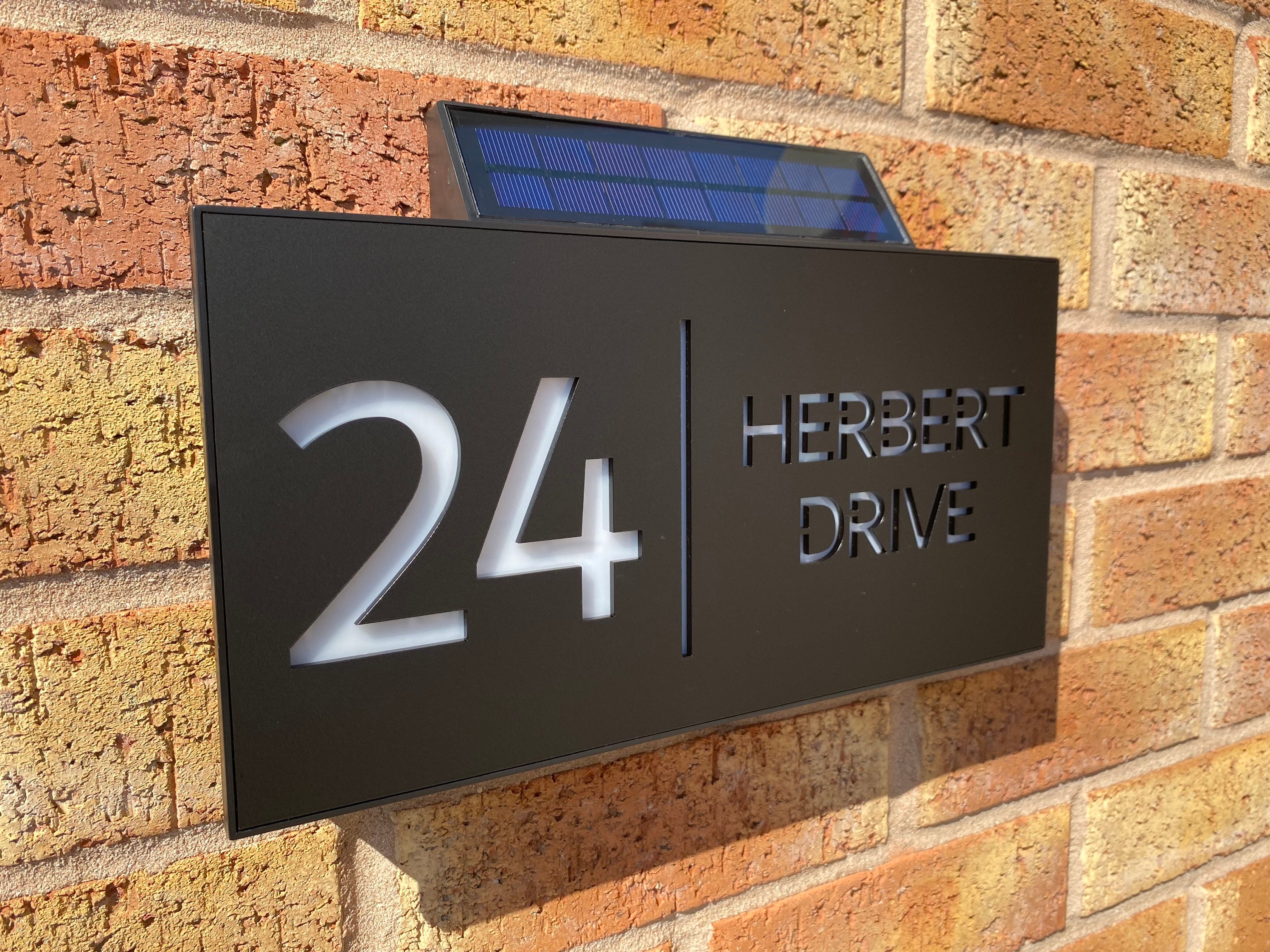 Contemporary House Sign Solar House Sign Etsy UK