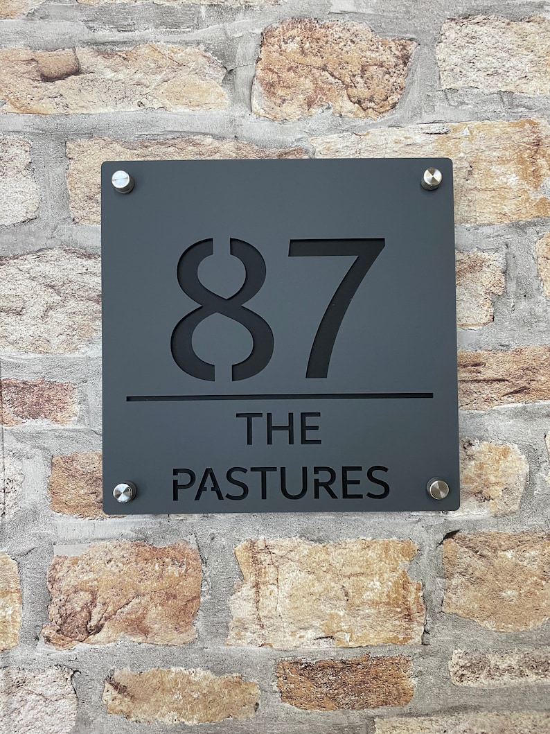 House Sign 86 Contemporary House Sign, Modern House Number - Etsy