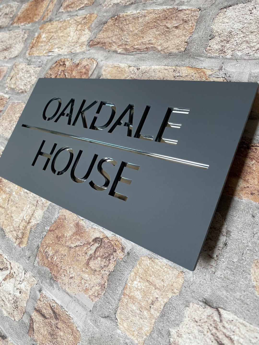 Contemporary House Name Plaque Etsy UK