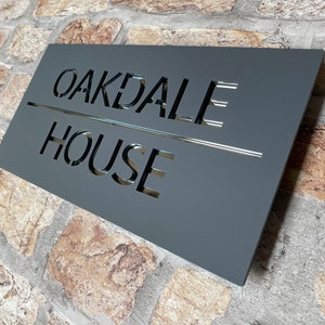 Contemporary House Name Plaque - Etsy