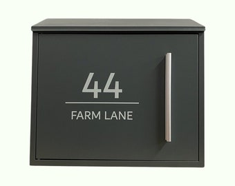 Personalised Post Box, In Grey or Black