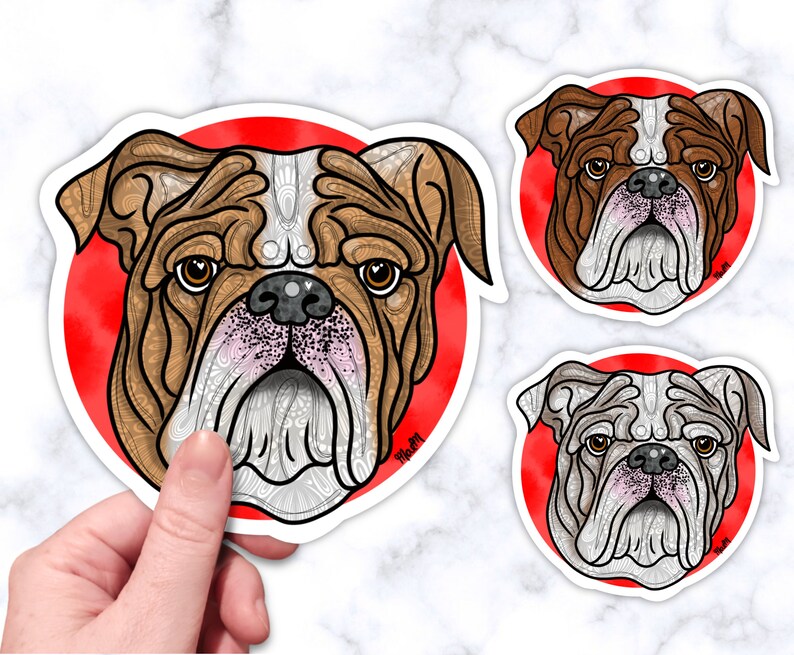 English Bulldog Gift Dog Owner Gifts 3 Color Options - Waterproof Bully Decal Car Decal Laptop Sticker English Bulldog Sticker