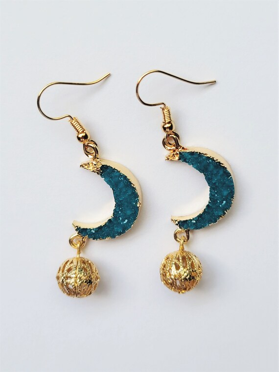 Blue Moon Druzy Earrings