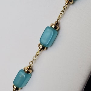 Blue Agate Necklace Light Blue Elegant Stone Necklace - Etsy