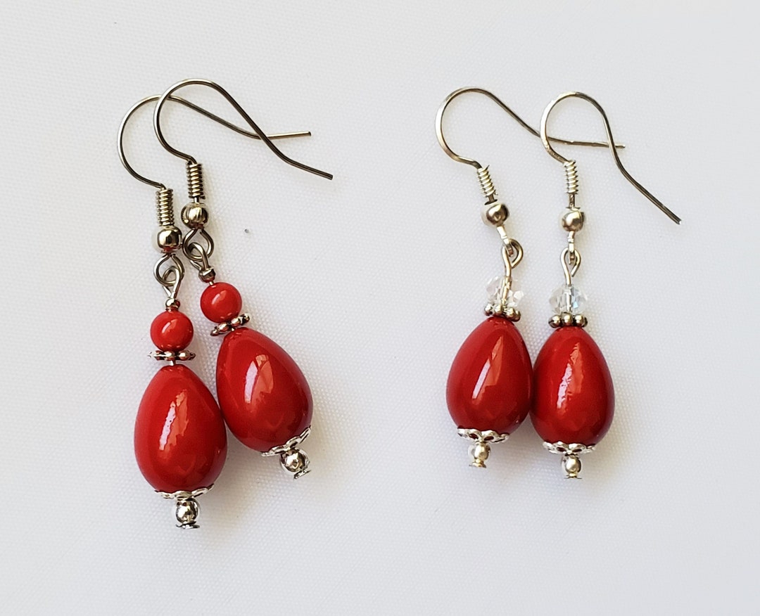 Red christmas earrings Clearance