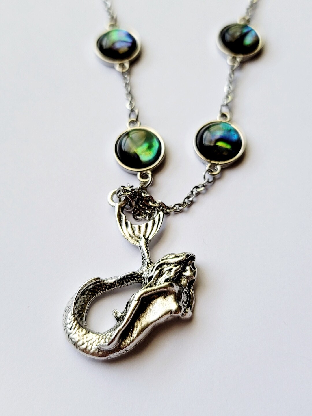 Collier Argenté 46 Cm Avec Pendentif Sirène 21x9 Mm – Sans Marque, Neuf Sans Boîte