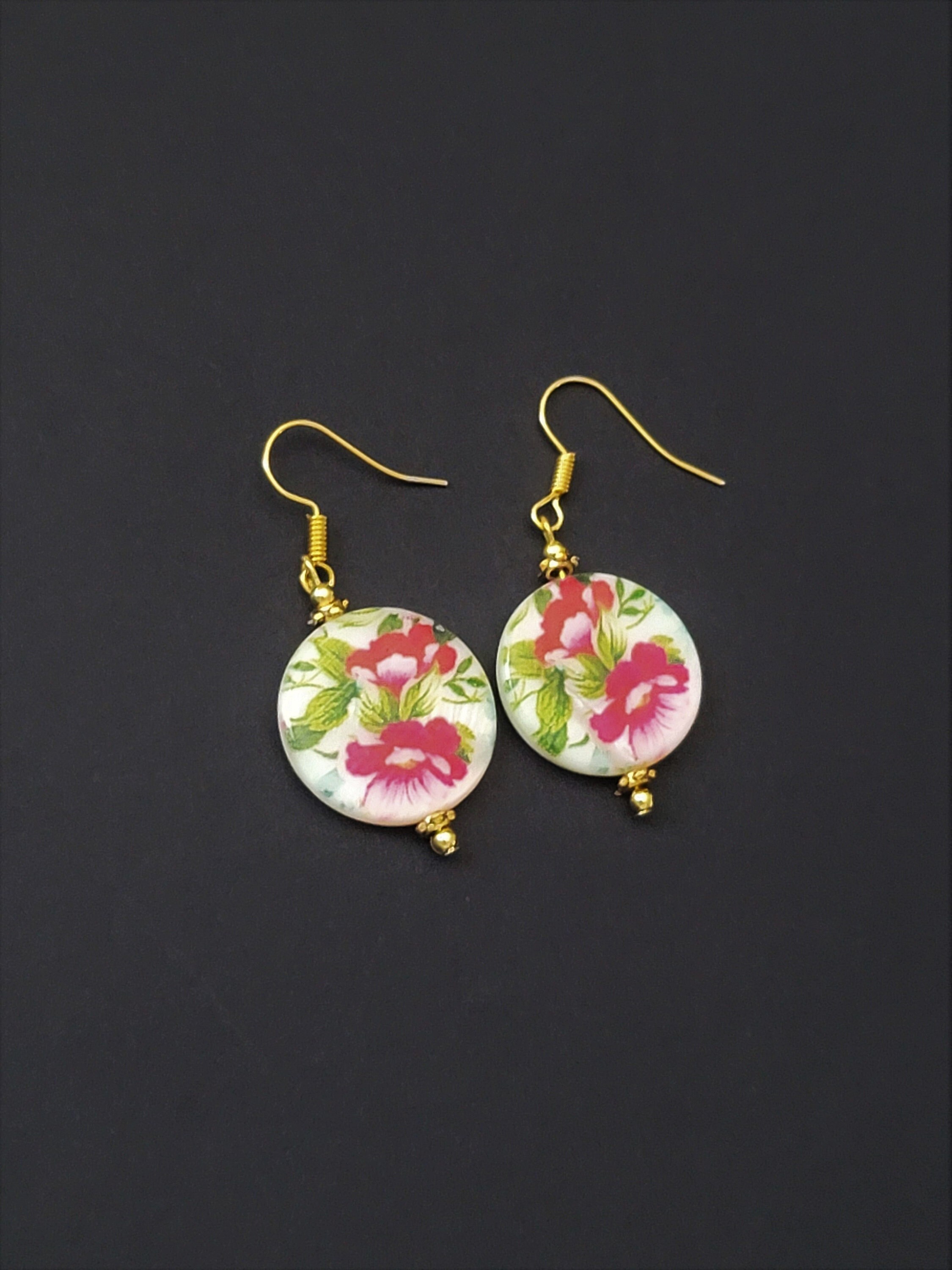 Handcrafted Polymer Clay Earrings- Tropical Floral – Ivy Lena