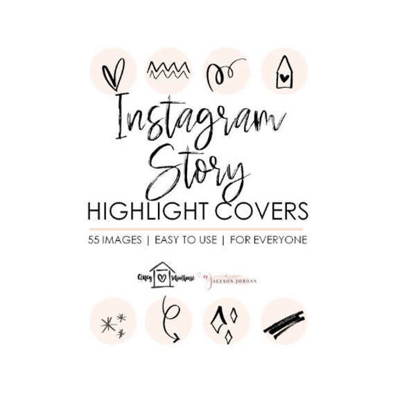 Instagram Story Highlight Covers Blush and Hand-drawn Images | Etsy