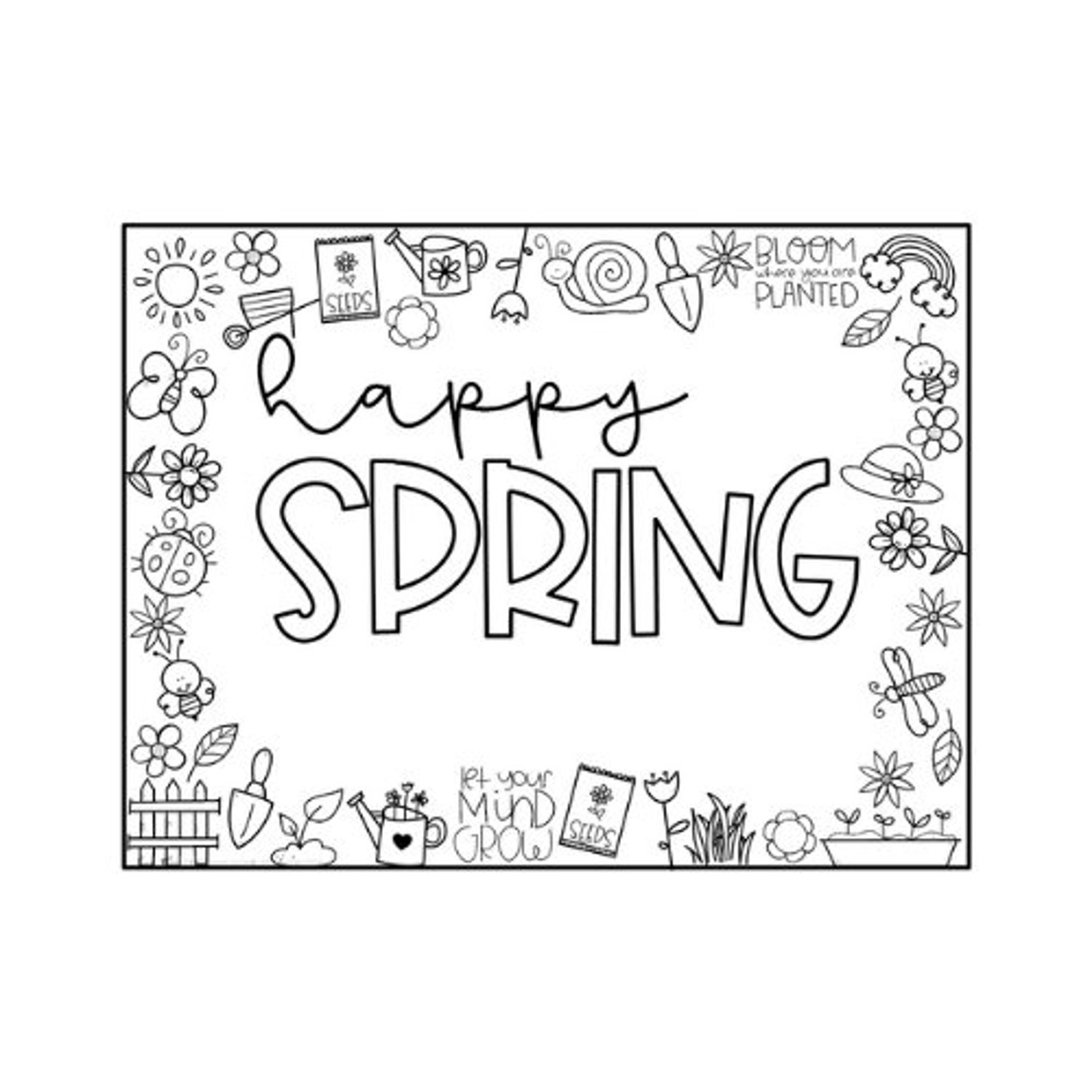 Spring Coloring Sheets | Spring Placemats | Easter Coloring Placemats ...