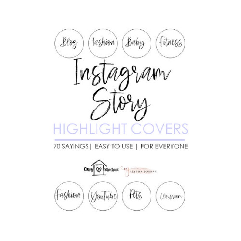 Instagram Story Highlight Covers White and Brush Pen Black - Etsy