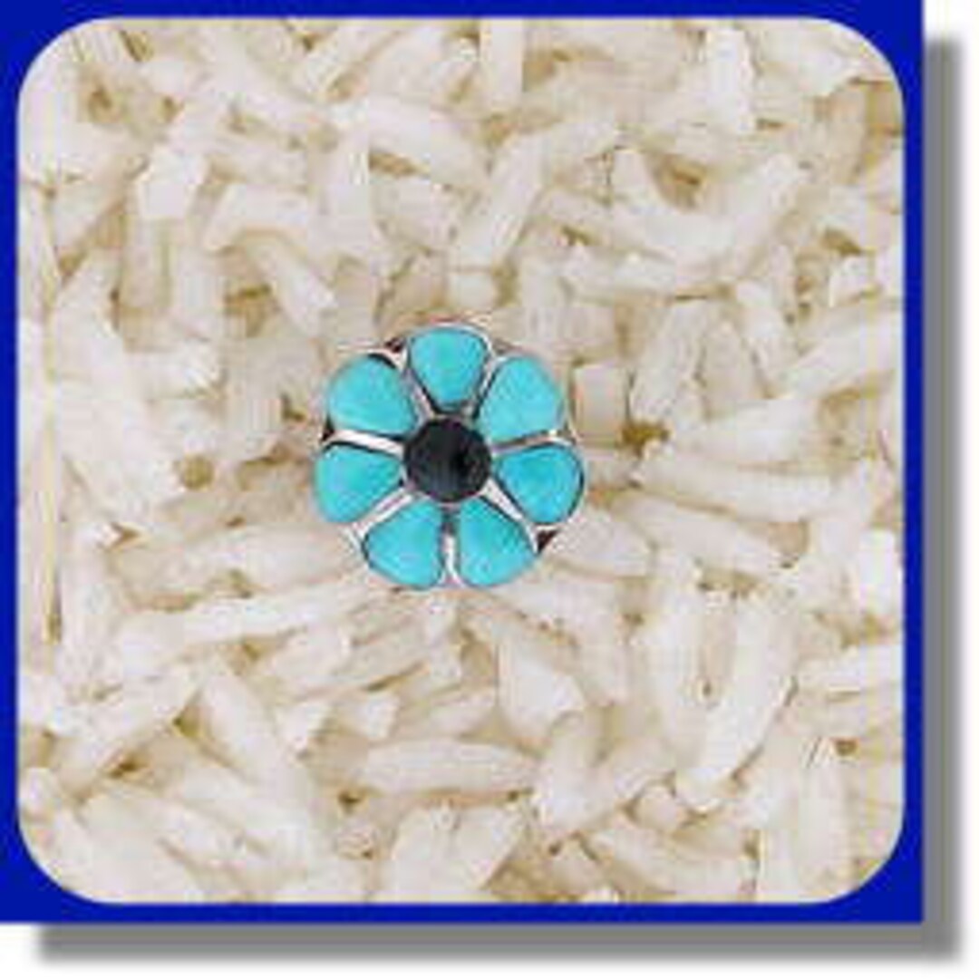 Mini Turquoise Flower Ring main image 1