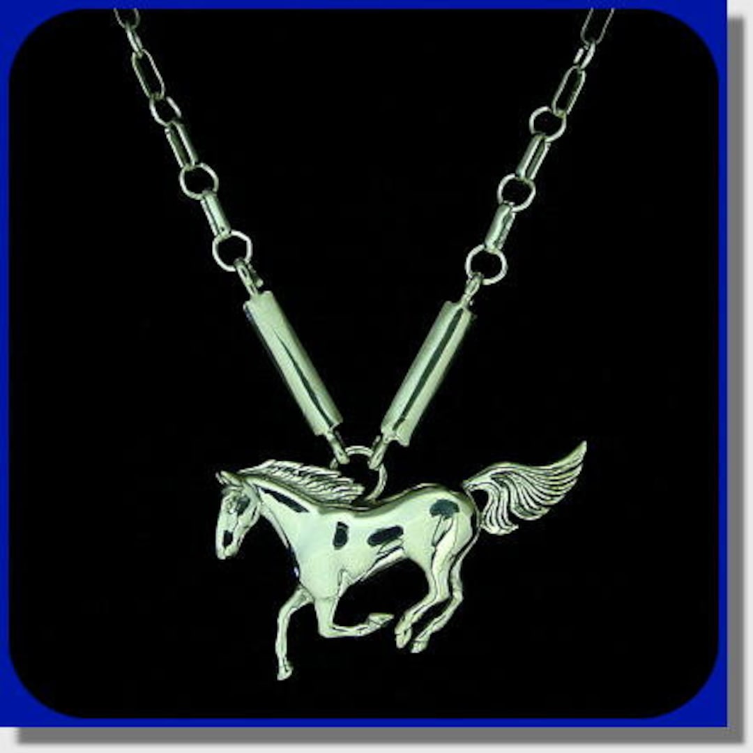 Sterling Silver Horse Pendant Necklace, 19-inch Chain - Etsy