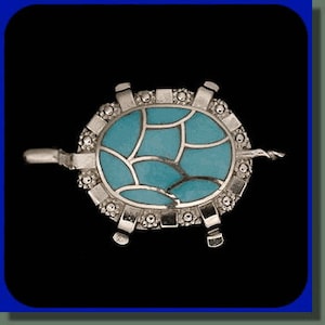 Zuni Turtle Pin or Pendant Combo w/ Turquoise