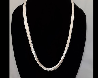 Liquid Silver Necklace 20 Strands 24"