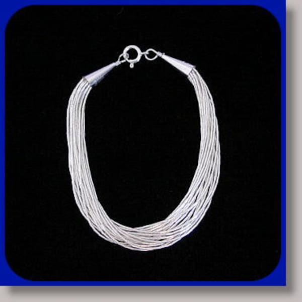 Liquid Silver Bracelet 10 Strands X 6.5 Inches