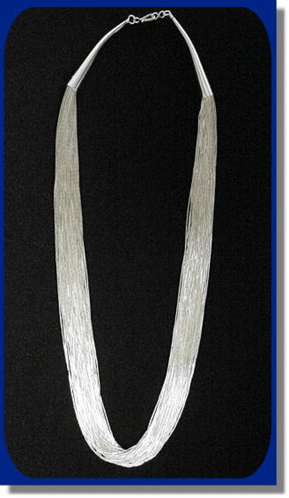 Liquid Silver Necklace 50 Strands 30 Etsy