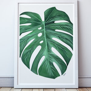 Monstera Tropical Leaf Wall Art Poster